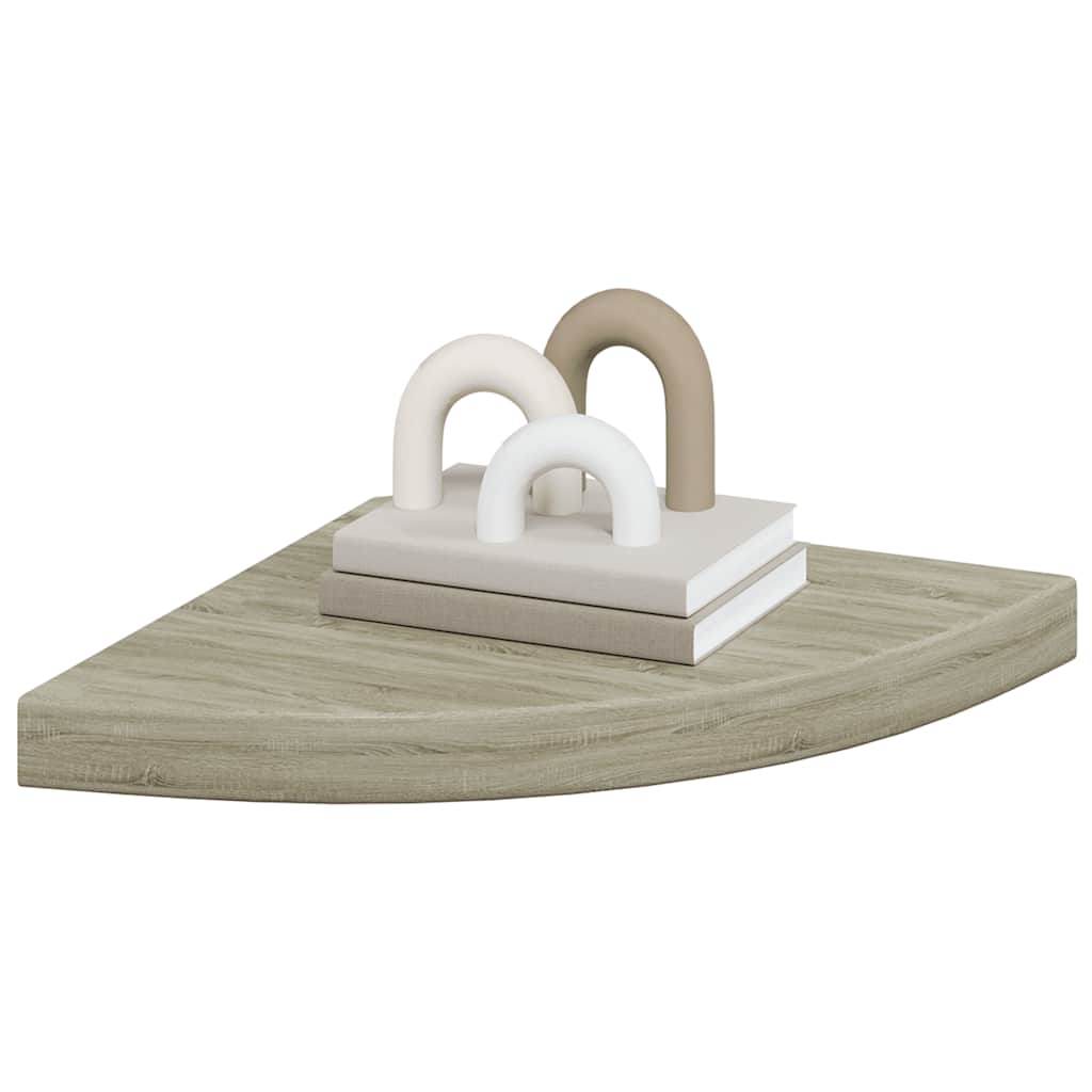 vidaXL Floating Corner Shelf Oak 35x35x3.8 cm MDF