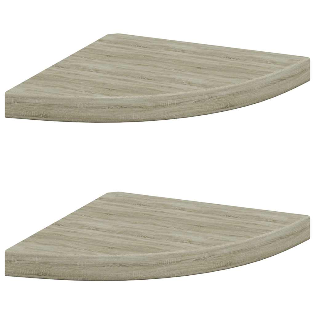 vidaXL Floating Corner Shelves 2 pcs Oak 35x35x3.8 cm MDF