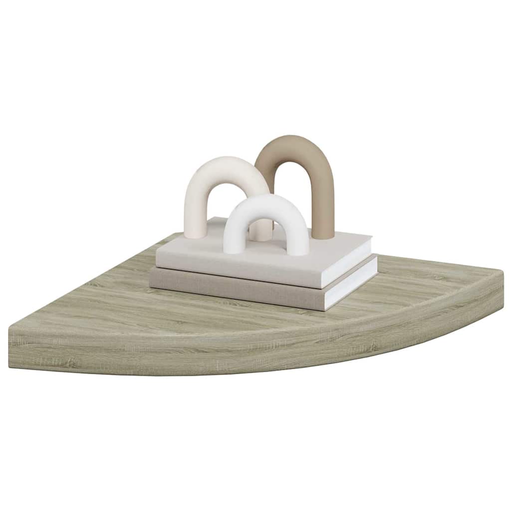 vidaXL Floating Corner Shelves 2 pcs Oak 35x35x3.8 cm MDF