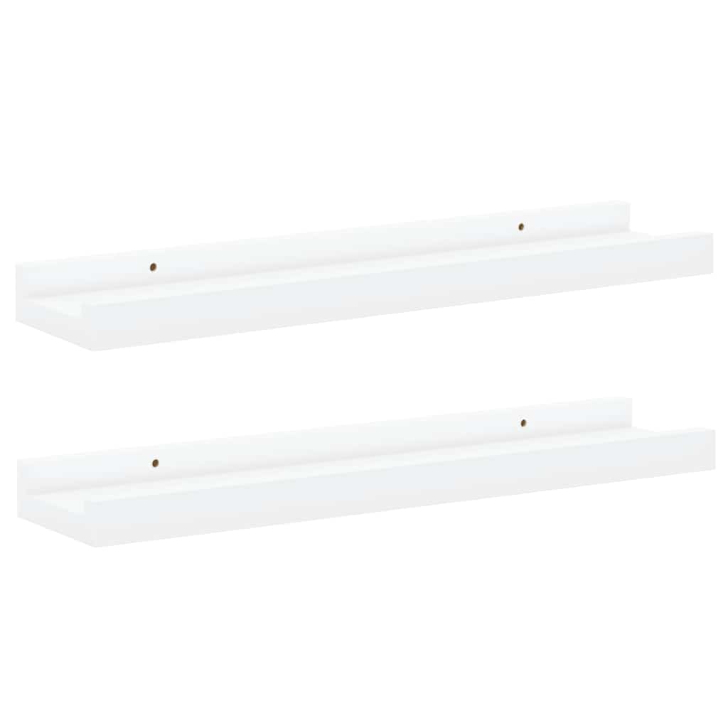 vidaXL Frame Ledge Shelf | Set of 2 | White | MDF | 40 cm x 9 cm x 3 cm