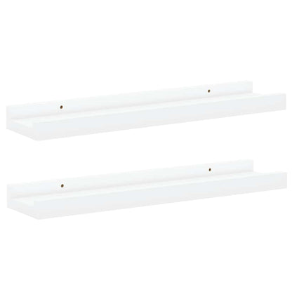 vidaXL Frame Ledge Shelf | Set of 2 | White | MDF | 40 cm x 9 cm x 3 cm