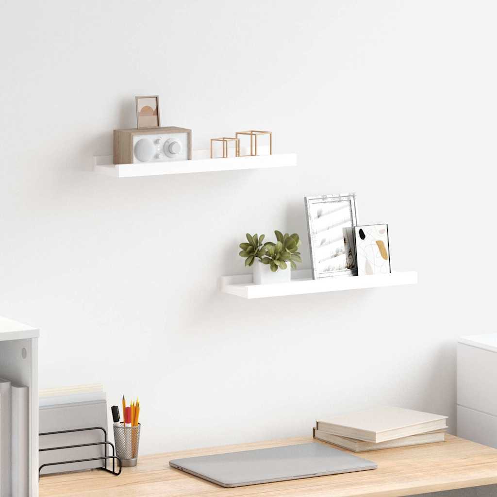323928 vidaXL Picture Frame Ledge Shelves 2 pcs White 40x9x3 cm MDF