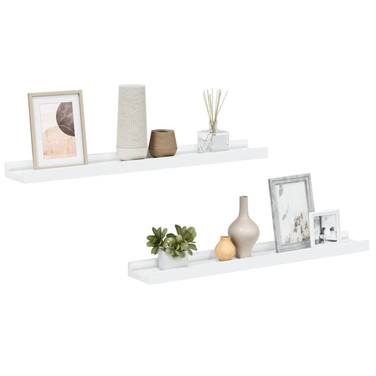 323929 vidaXL Picture Frame Ledge Shelves 2 pcs White 60x9x3 cm MDF