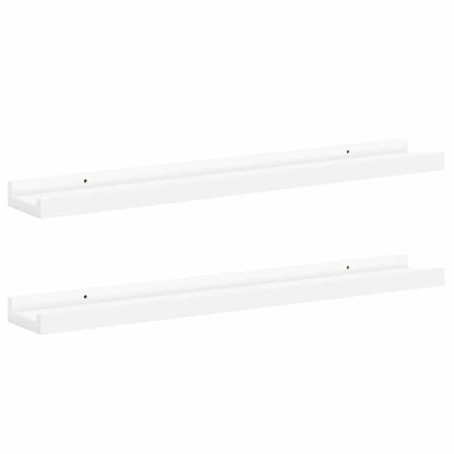 vidaXL Picture Frame Ledge Shelves 2 pcs White 60x9x3 cm MDF