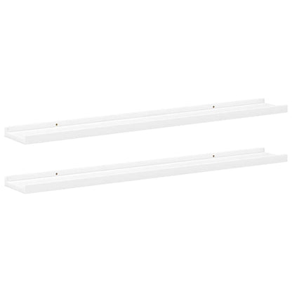 vidaXL Picture Frame Ledge Shelves 2 pcs White 80x9x3 cm MDF
