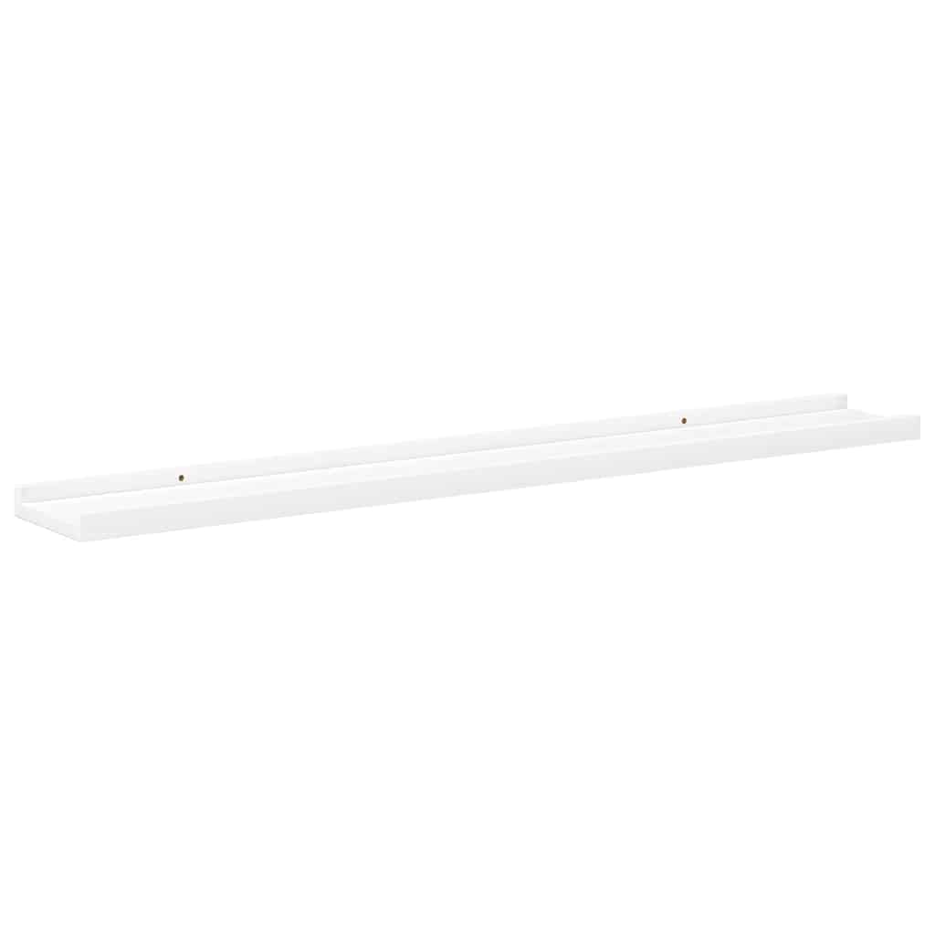 vidaXL Picture Frame Ledge Shelves 2 pcs White 80x9x3 cm MDF