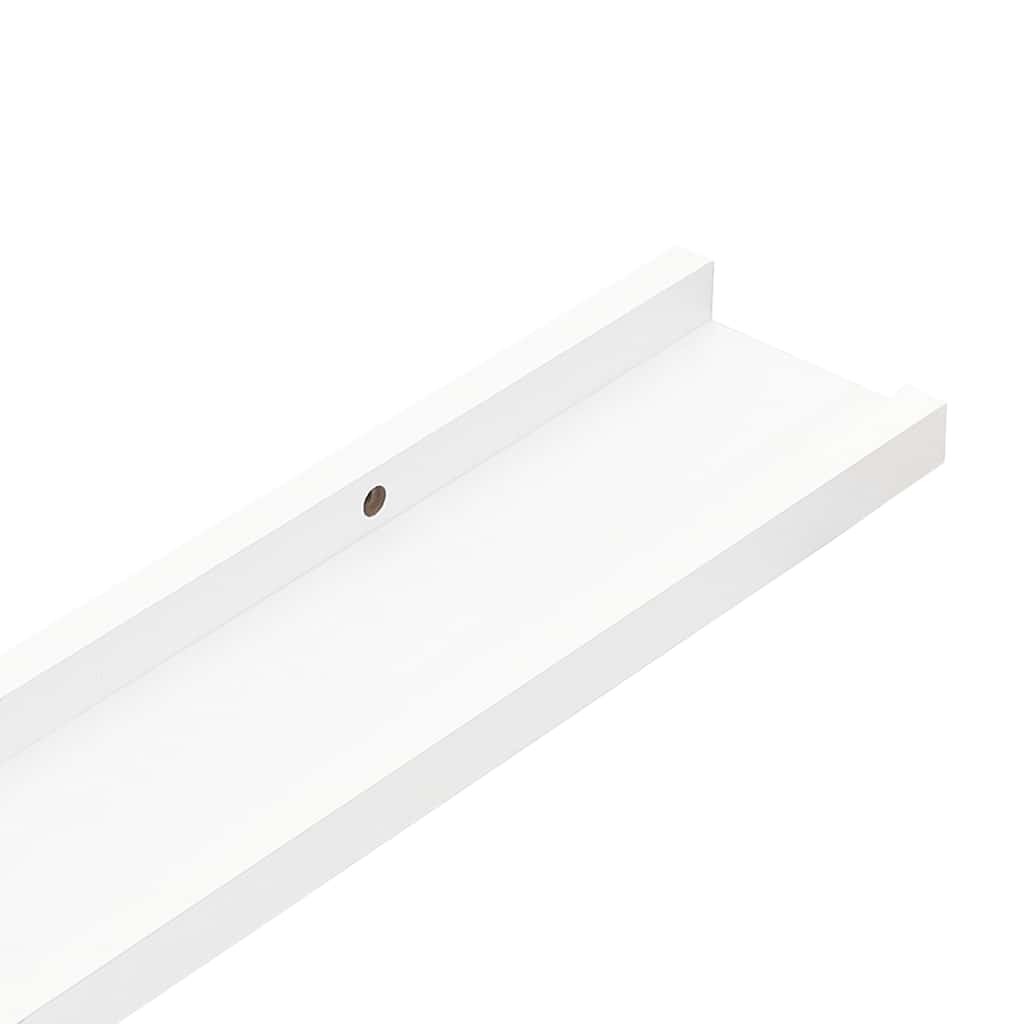vidaXL Picture Frame Ledge Shelves 2 pcs White 80x9x3 cm MDF