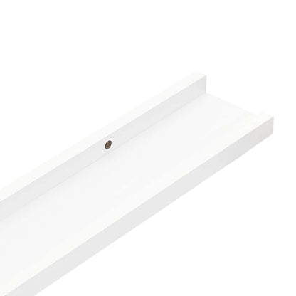 vidaXL Picture Frame Ledge Shelves 2 pcs White 80x9x3 cm MDF