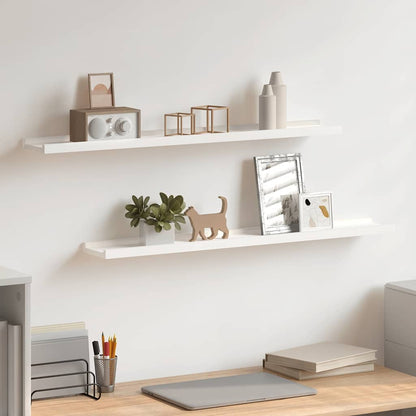 323930 vidaXL Picture Frame Ledge Shelves 2 pcs White 80x9x3 cm MDF