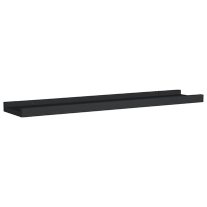 vidaXL Picture Frame Ledge Shelves 2 pcs Black 60x9x3 cm MDF
