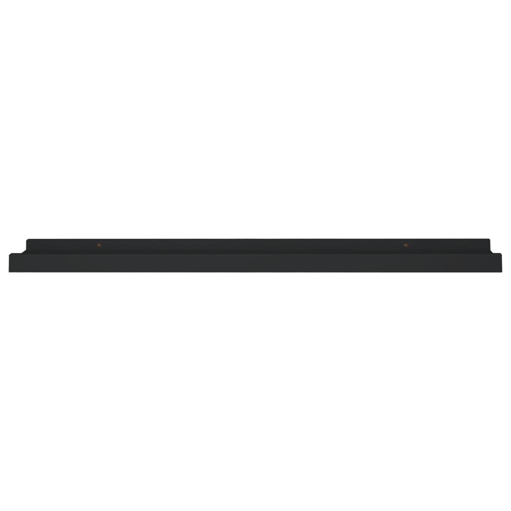 vidaXL Picture Frame Ledge Shelves 2 pcs Black 60x9x3 cm MDF