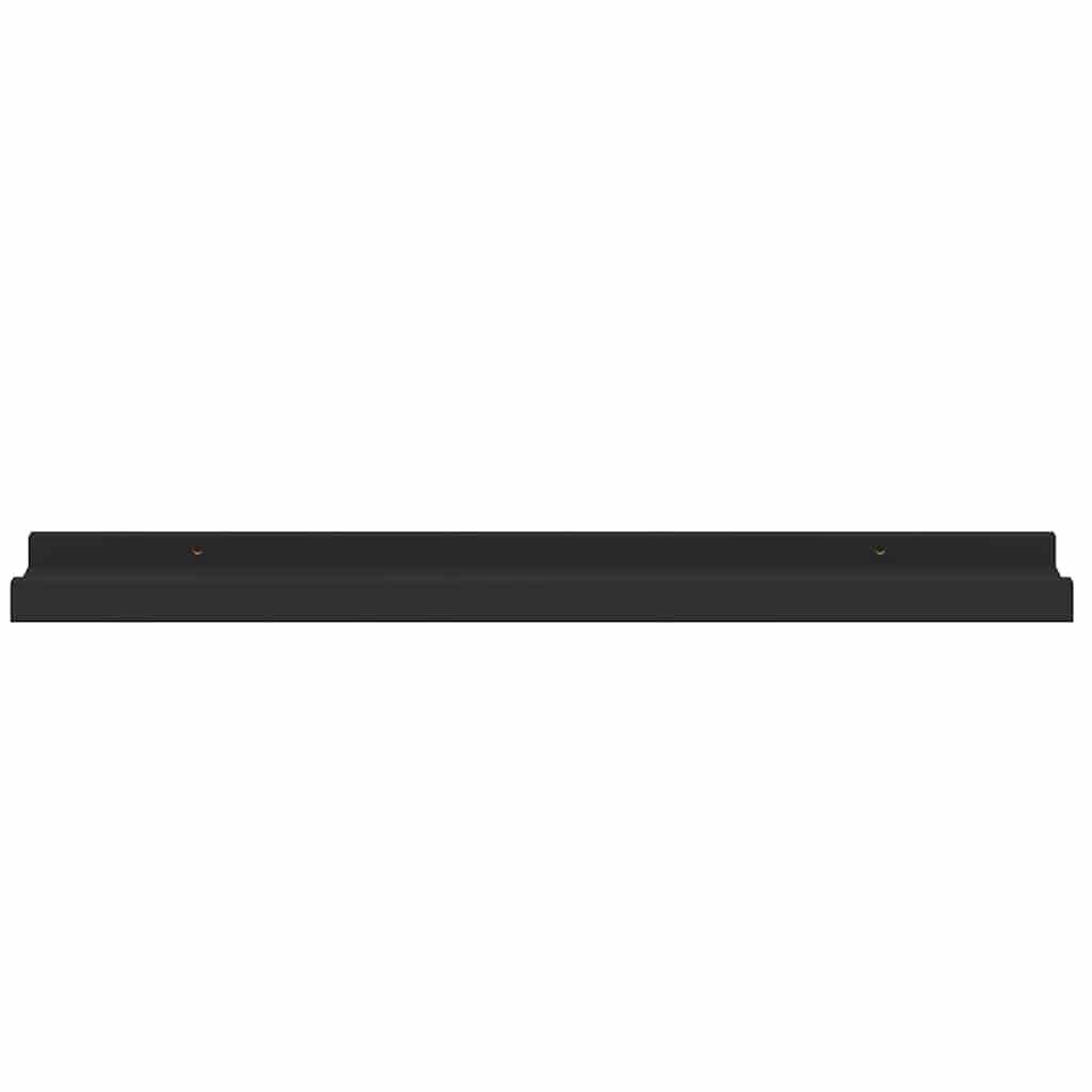 vidaXL Frame Ledge Shelf | Set of 2 | Black | MDF | 60 cm | Storage | Wall Shelf