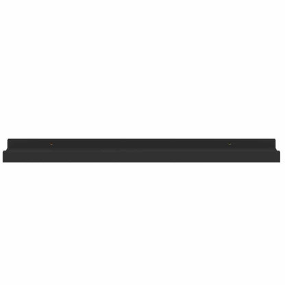 vidaXL Frame Ledge Shelf | Set of 2 | Black | MDF | 60 cm | Storage | Wall Shelf