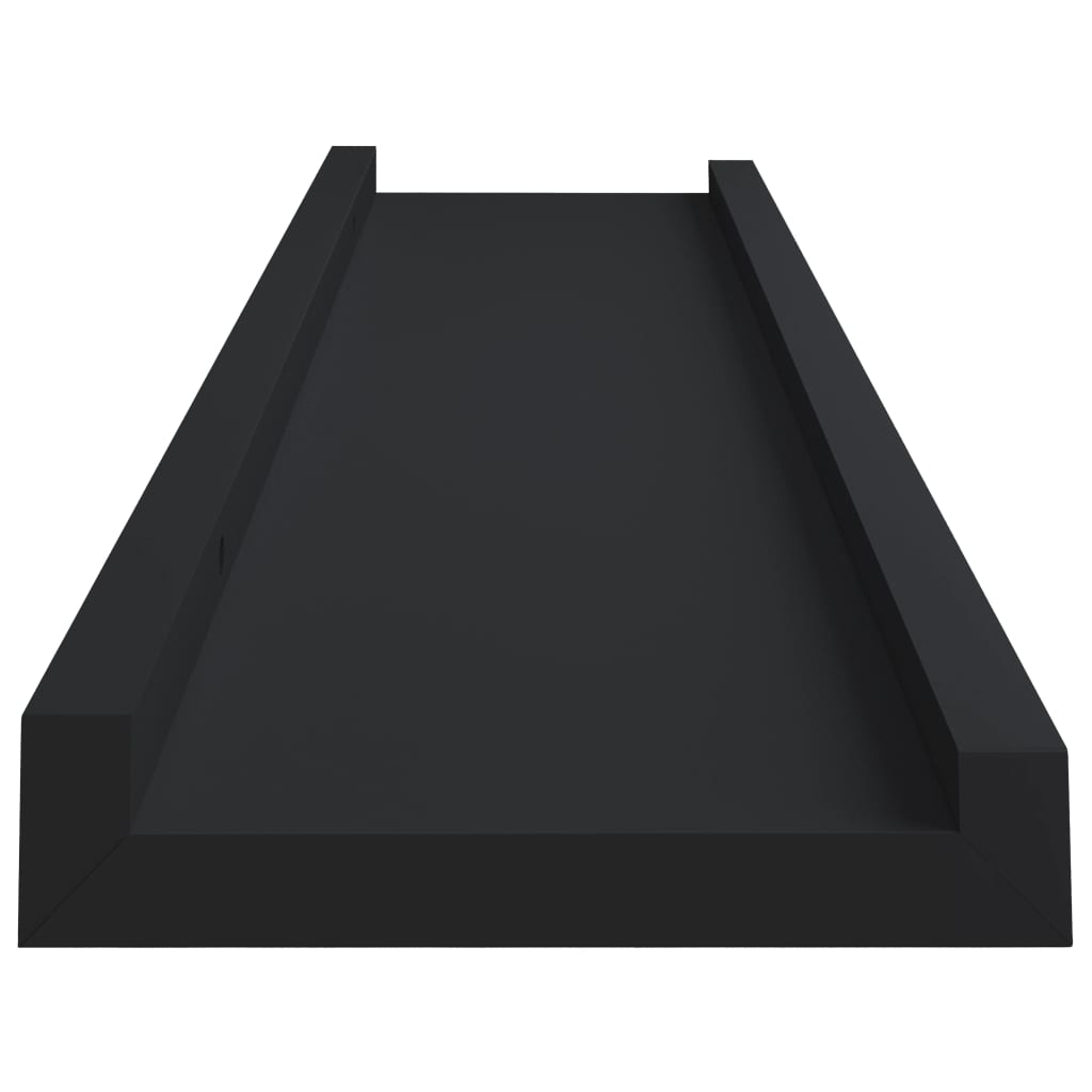 vidaXL Picture Frame Ledge Shelves 2 pcs Black 60x9x3 cm MDF