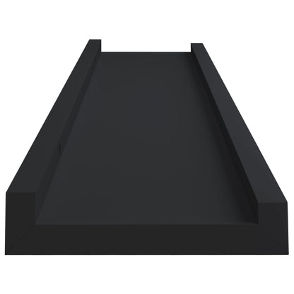 vidaXL Picture Frame Ledge Shelves 2 pcs Black 60x9x3 cm MDF