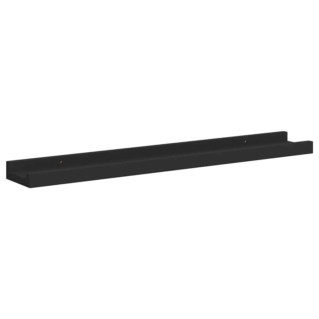 vidaXL Frame Ledge Shelf | Set of 2 | Black | MDF | 60 cm | Storage | Wall Shelf