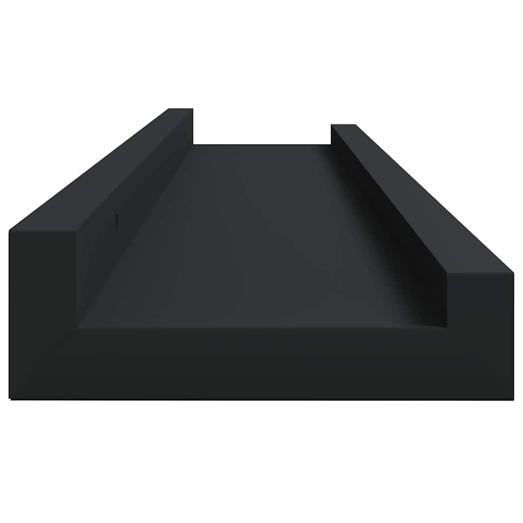 vidaXL Frame Ledge Shelf | Set of 2 | Black | MDF | 60 cm | Storage | Wall Shelf