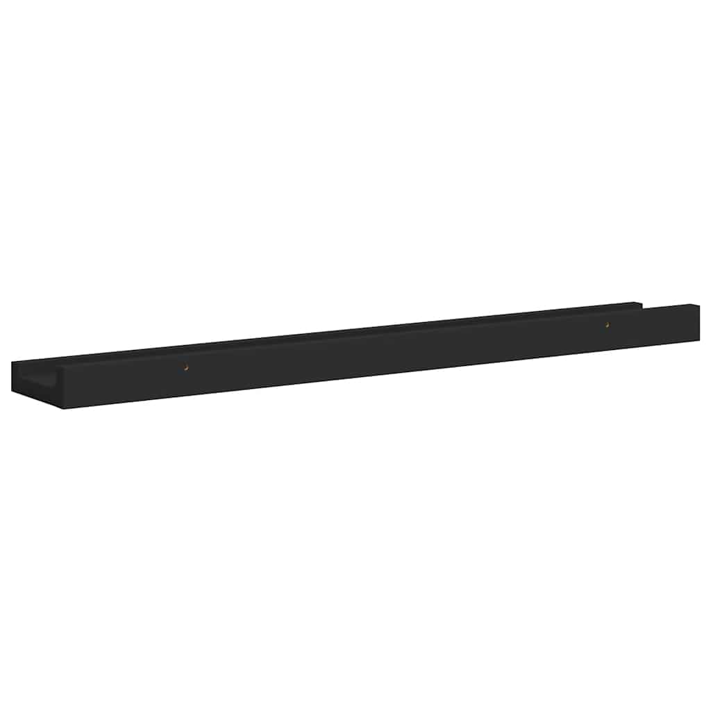 vidaXL Frame Ledge Shelf | Set of 2 | Black | MDF | 60 cm | Storage | Wall Shelf