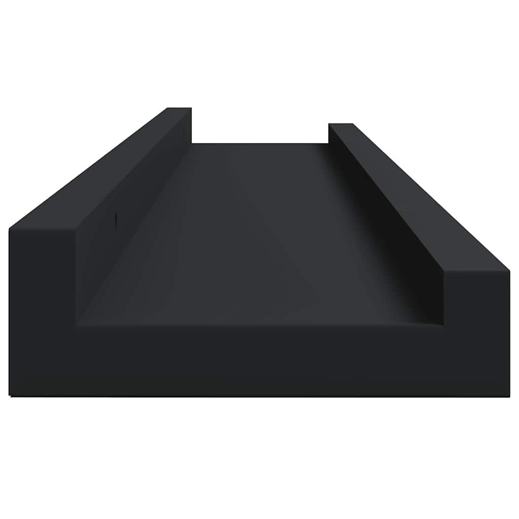 vidaXL Picture Frame Ledge Shelves 2 pcs Black 80x9x3 cm MDF
