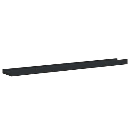 vidaXL Picture Frame Ledge Shelves 2 pcs Black 80x9x3 cm MDF