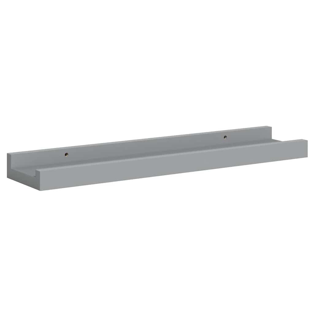 vidaXL Picture Frame Ledge Shelves 2 pcs Grey 40x9x3 cm MDF