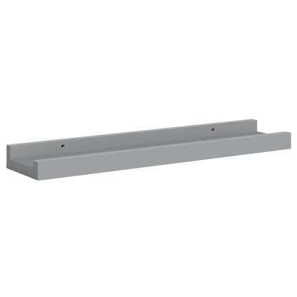 vidaXL Picture Frame Ledge Shelves 2 pcs Grey 40x9x3 cm MDF
