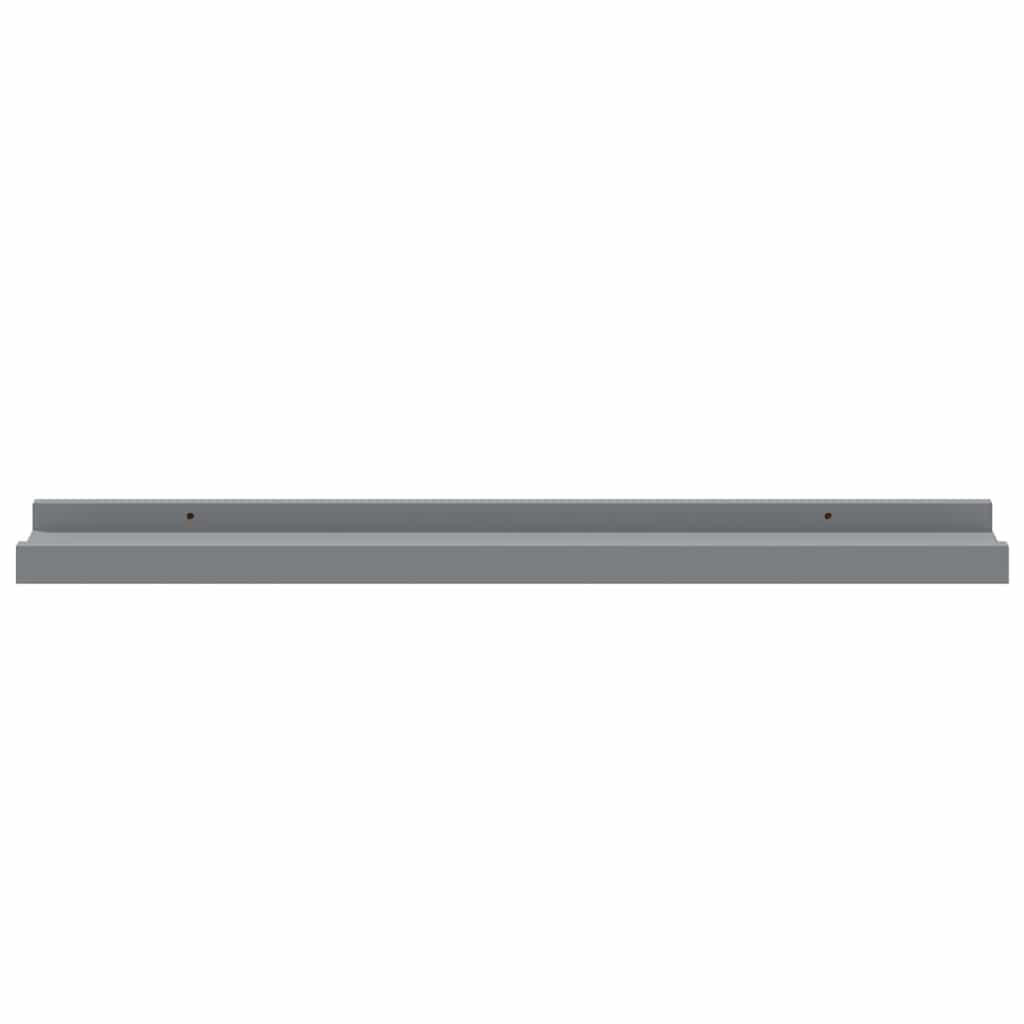 vidaXL Picture Frame Ledge Shelves 2 pcs Grey 60x9x3 cm MDF