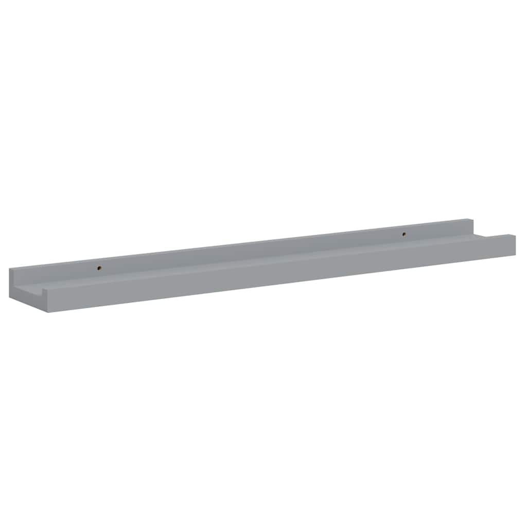 323935 vidaXL Picture Frame Ledge Shelves 2 pcs Grey 60x9x3 cm MDF