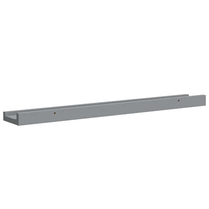 vidaXL Picture Frame Ledge Shelves 2 pcs Grey 60x9x3 cm MDF
