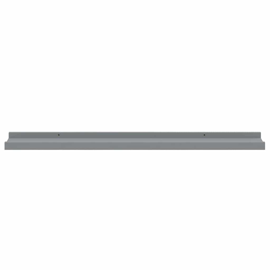 vidaXL Picture Frame Ledge Shelves 2 pcs Grey 80x9x3 cm MDF