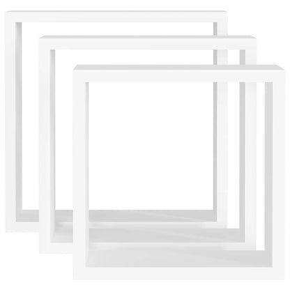 vidaXL Wall Cube Shelves 3 pcs White MDF