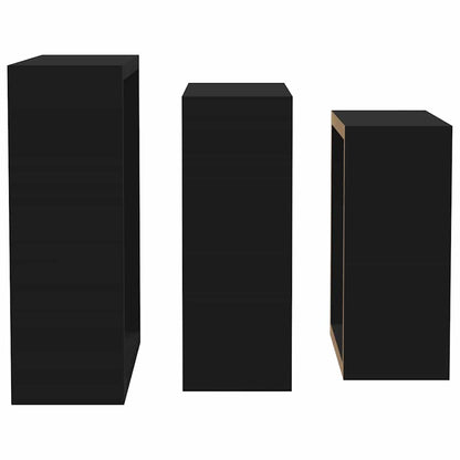 323950 vidaXL Wall Cube Shelves 3 pcs Black MDF