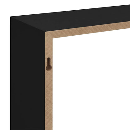 323950 vidaXL Wall Cube Shelves 3 pcs Black MDF