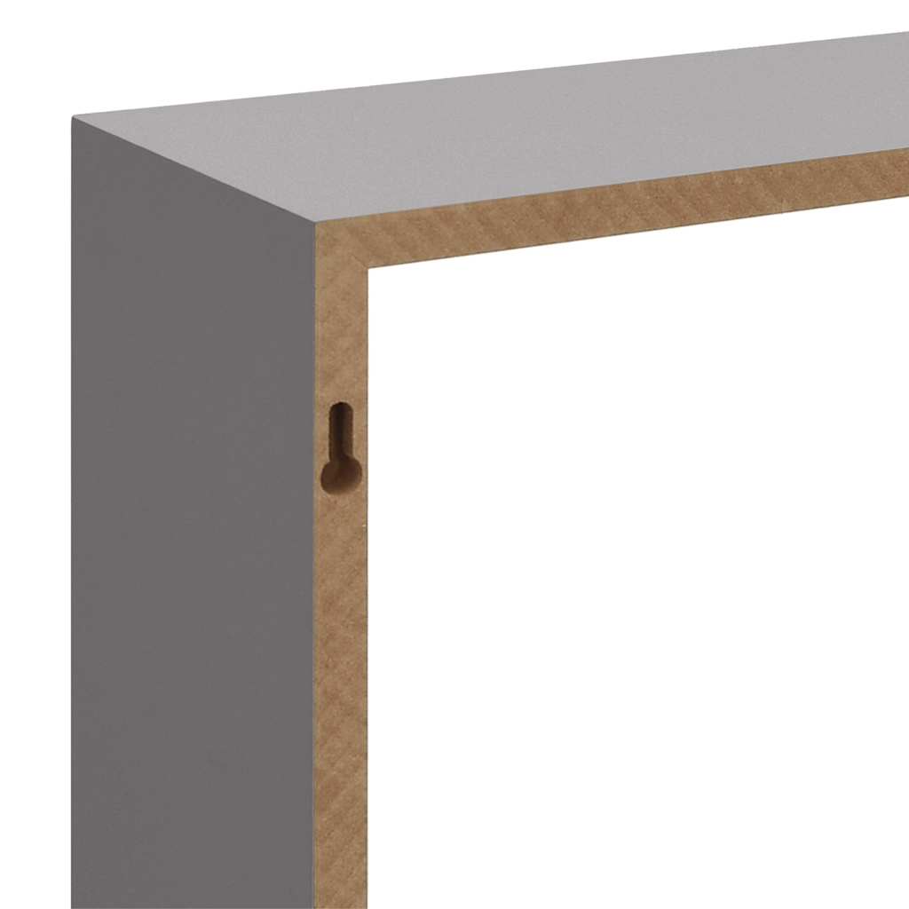 323951 vidaXL Wall Cube Shelves 3 pcs Grey MDF