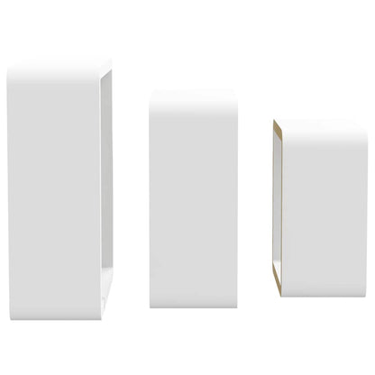 vidaXL Wall Cube Shelves 3 pcs White MDF