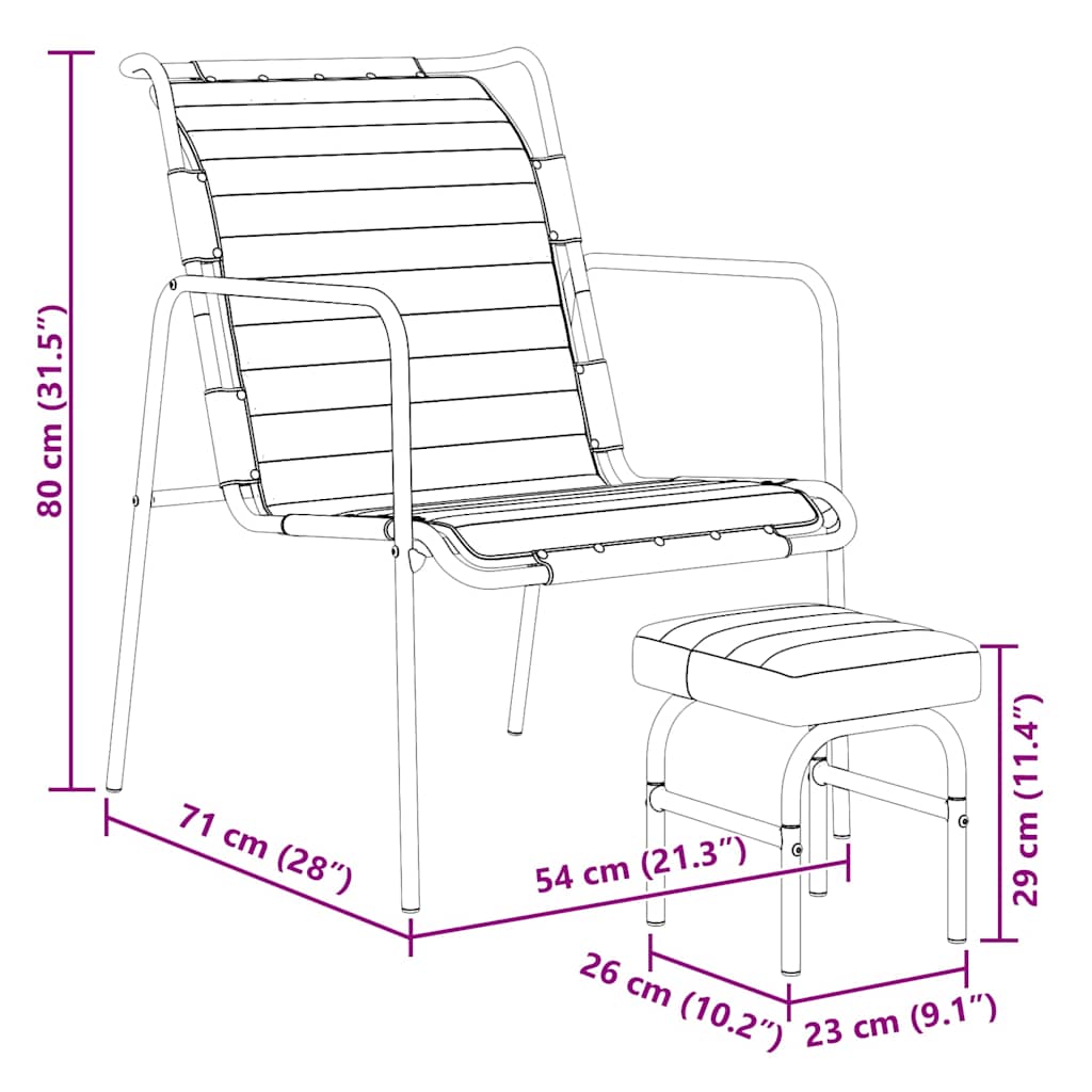 323728 vidaXL Relaxing Armchair with a Footrest Brown Real Leather