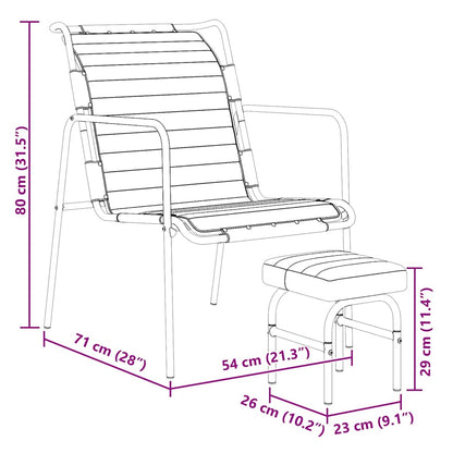 323728 vidaXL Relaxing Armchair with a Footrest Brown Real Leather