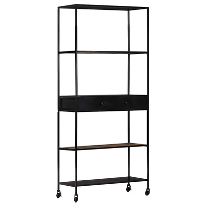 vidaXL Book Cabinet 80x35x180 cm Rough Mango Wood & Iron