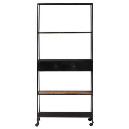 vidaXL Book Cabinet 80x35x180 cm Rough Mango Wood & Iron