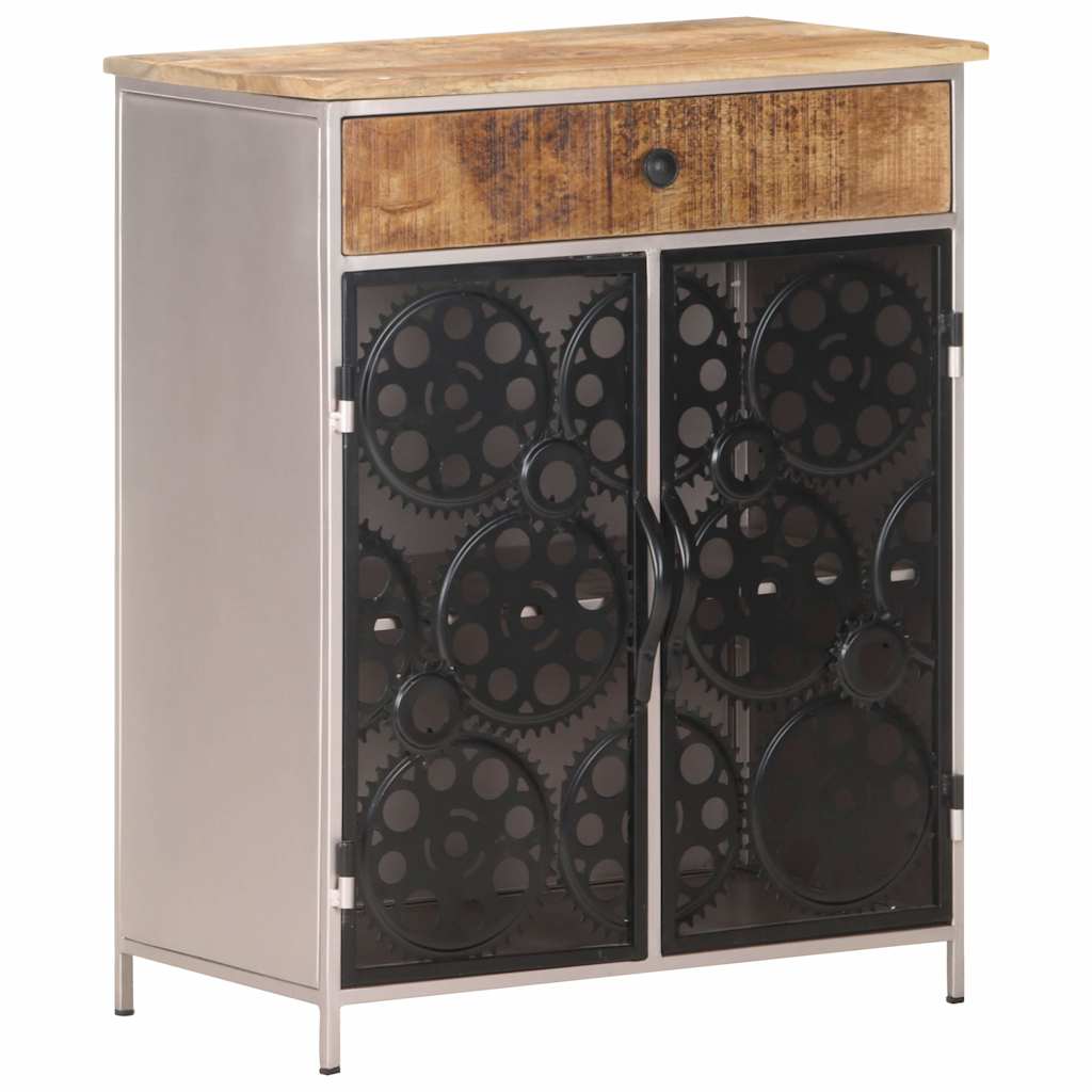 323736 vidaXL Sideboard 60x35x75 cm Rough Mango Wood & Iron