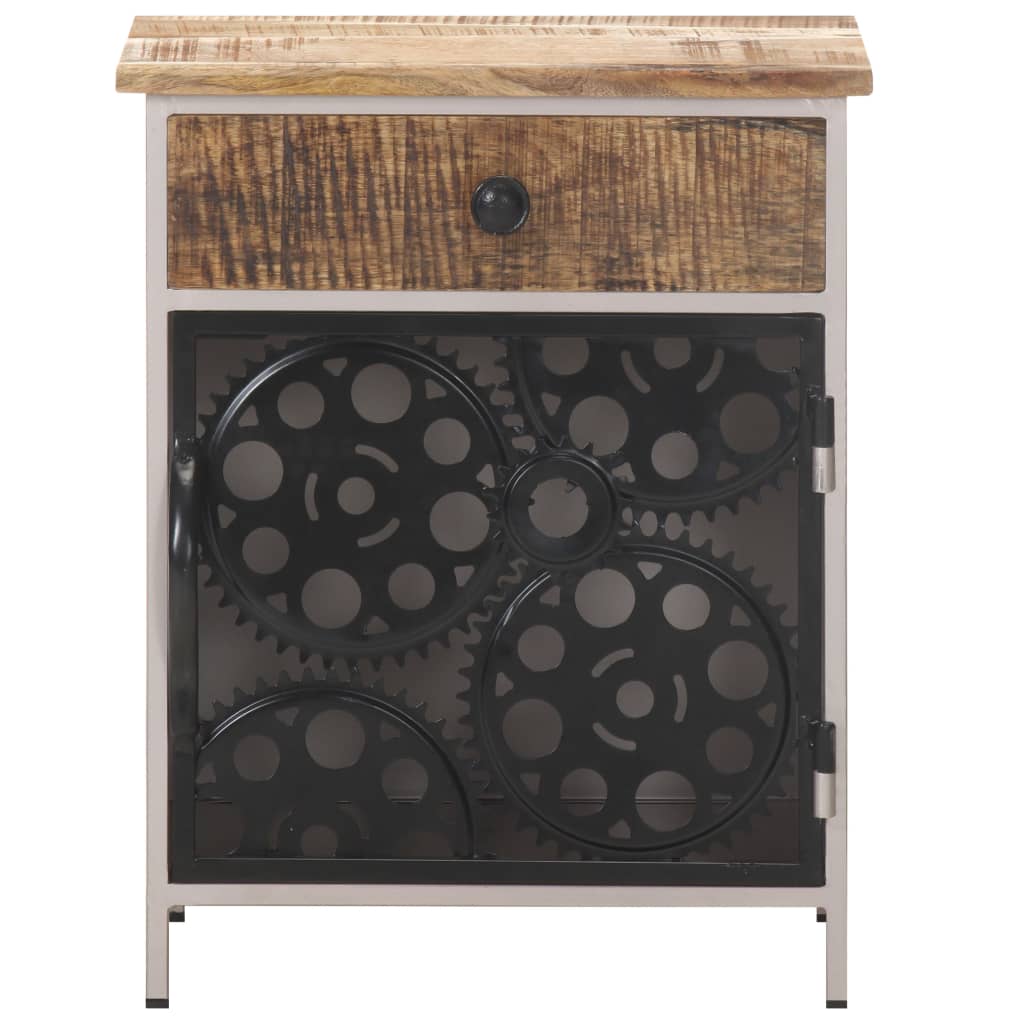 vidaXL Bedside Cabinet 40x30x50 cm Rough Mango Wood