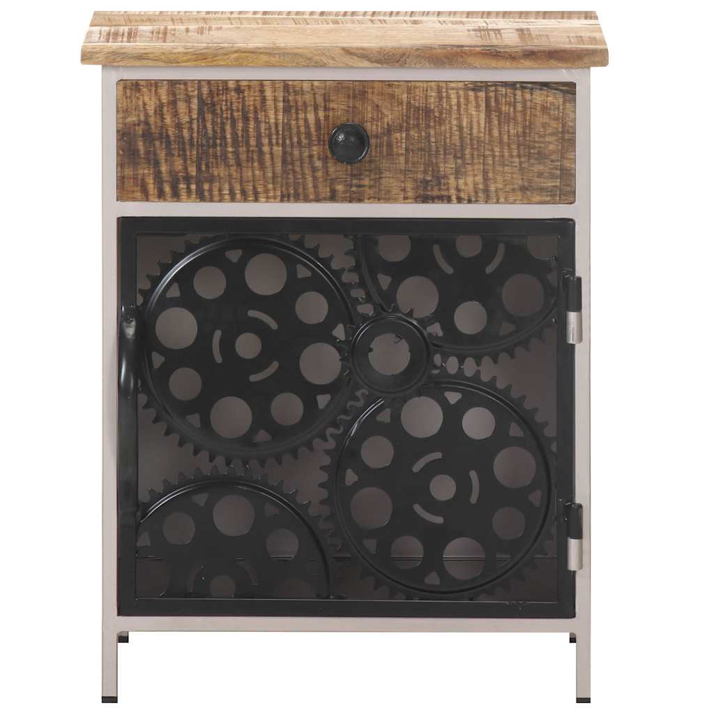 323738 vidaXL Bedside Cabinet 40x30x50 cm Rough Mango Wood