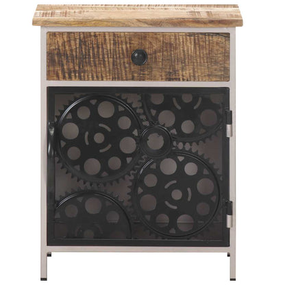 323738 vidaXL Bedside Cabinet 40x30x50 cm Rough Mango Wood