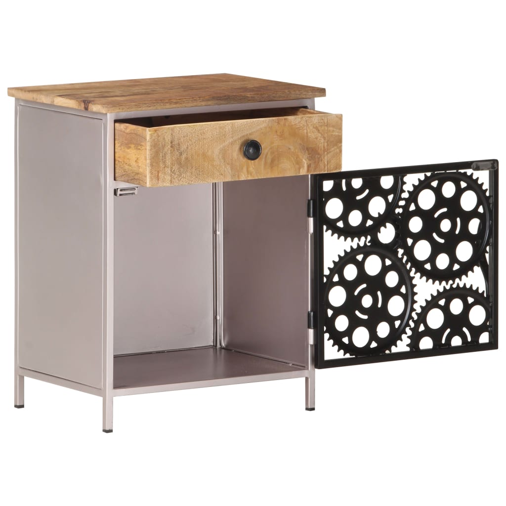 vidaXL Bedside Cabinet 40x30x50 cm Rough Mango Wood