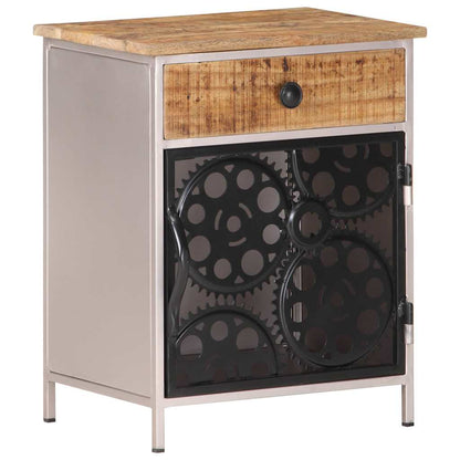 323738 vidaXL Bedside Cabinet 40x30x50 cm Rough Mango Wood