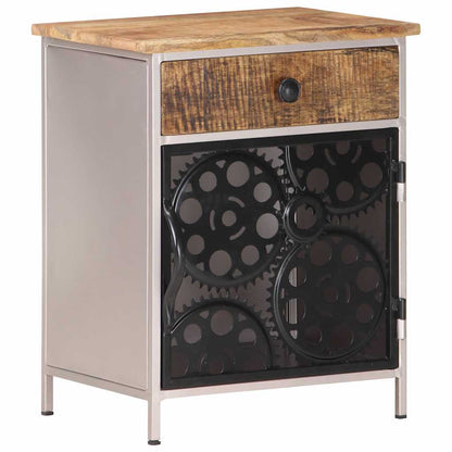 323738 vidaXL Bedside Cabinet 40x30x50 cm Rough Mango Wood