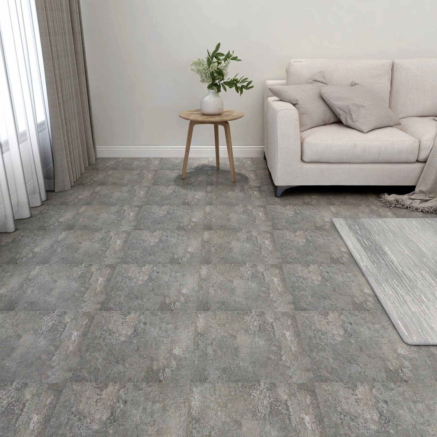 vidaXL Flooring Planks 5.11 m² 55 pcs PVC Stone wall