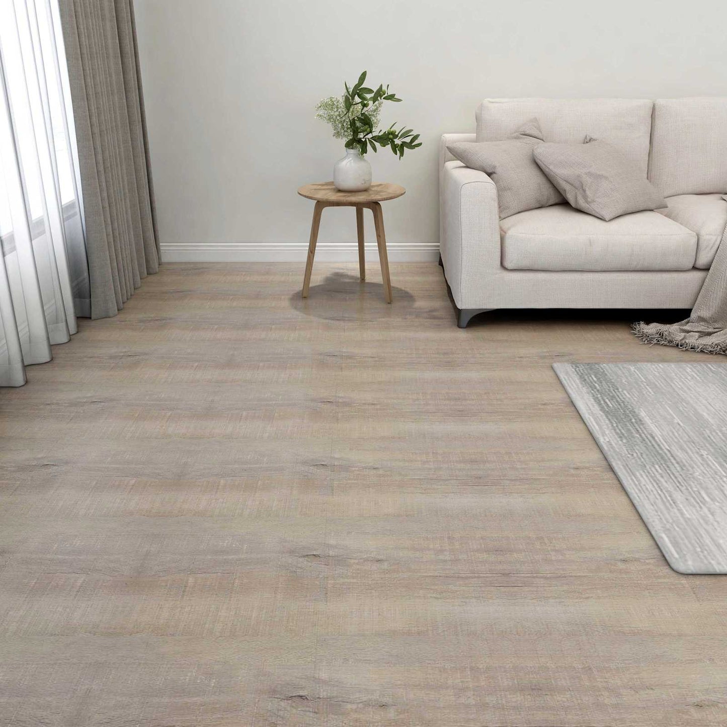 vidaXL Flooring Planks 55 pcs Taupe 5.11 m² PVC