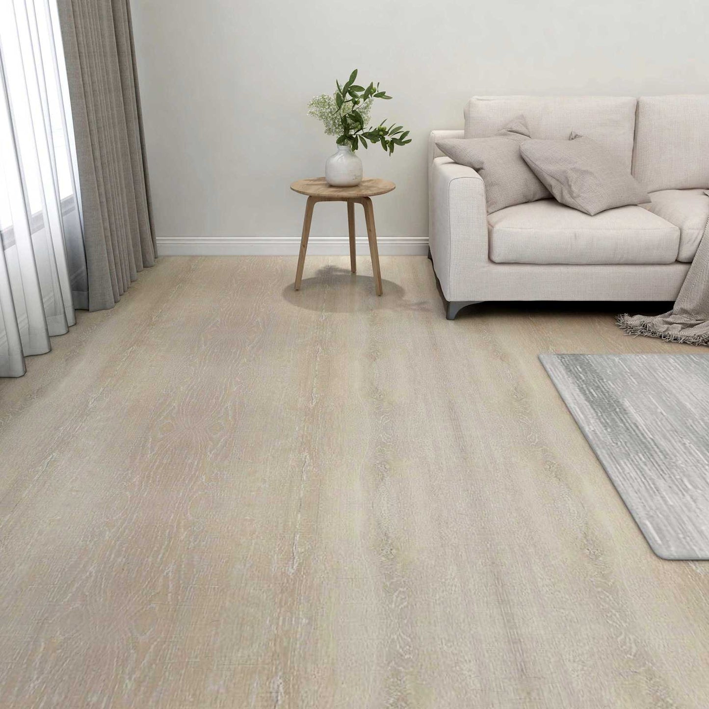 vidaXL Flooring Planks 55 pcs Beige 5.11 m² PVC