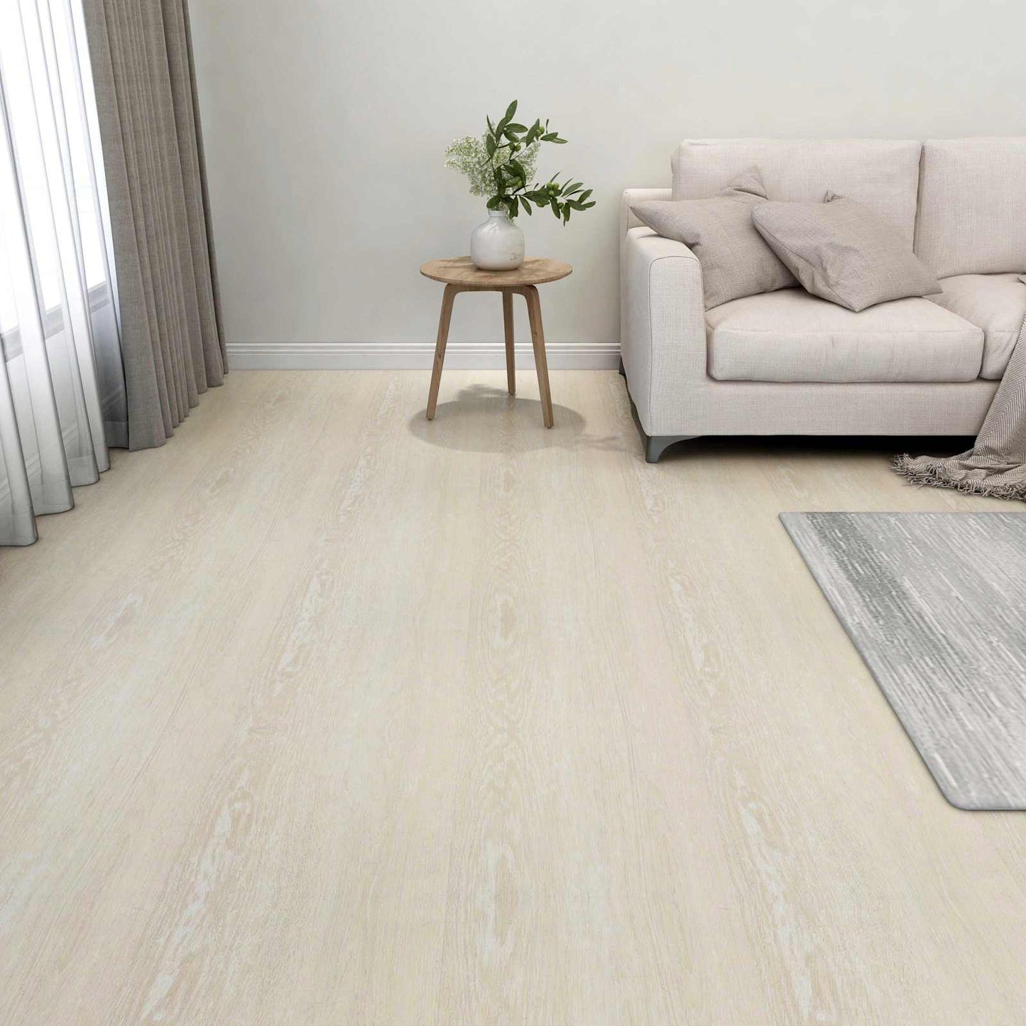 vidaXL Flooring Planks 5.11 m² 55 pcs PVC White and Beige